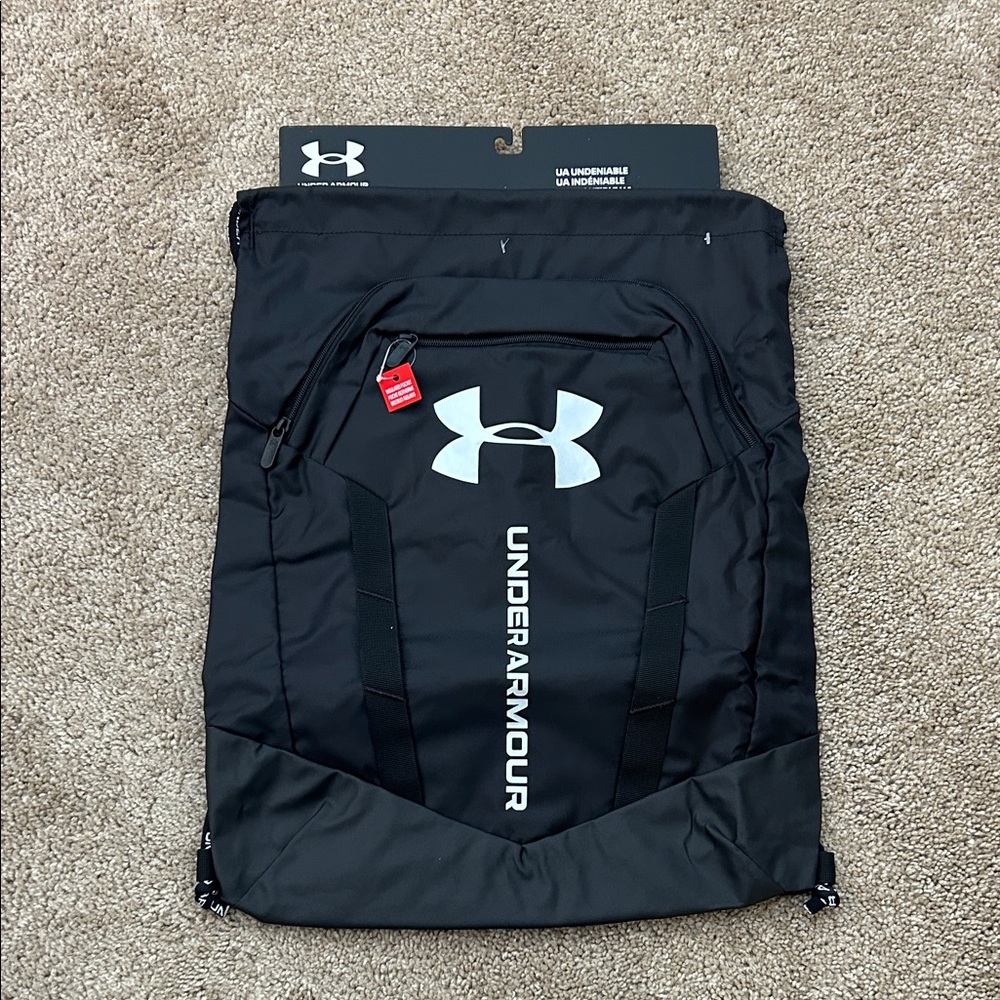 Under Armour Storm Undeniable Black and Silver Athletic Drawstring Backpack
